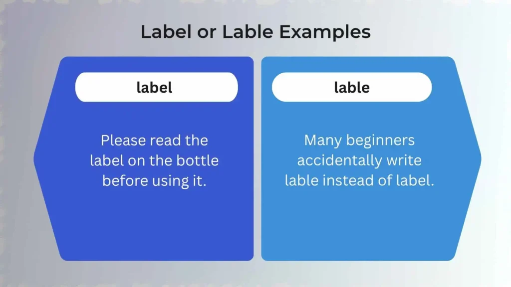 Label or Lable Examples
